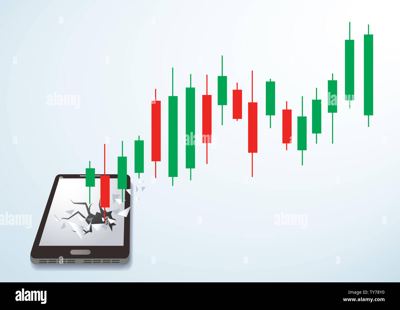Candlestick pattern on smartphone hi-res stock photography and images ...