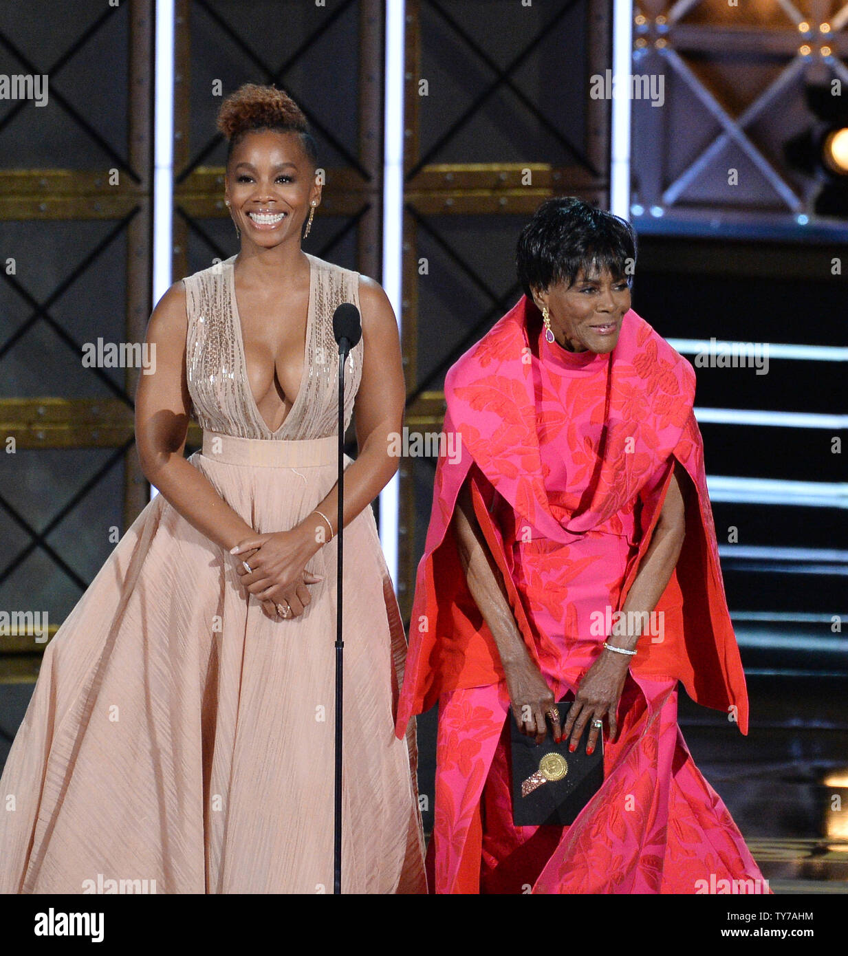 Actors Anika Noni Rose and Cicely Tyson onstage during the 69th annual