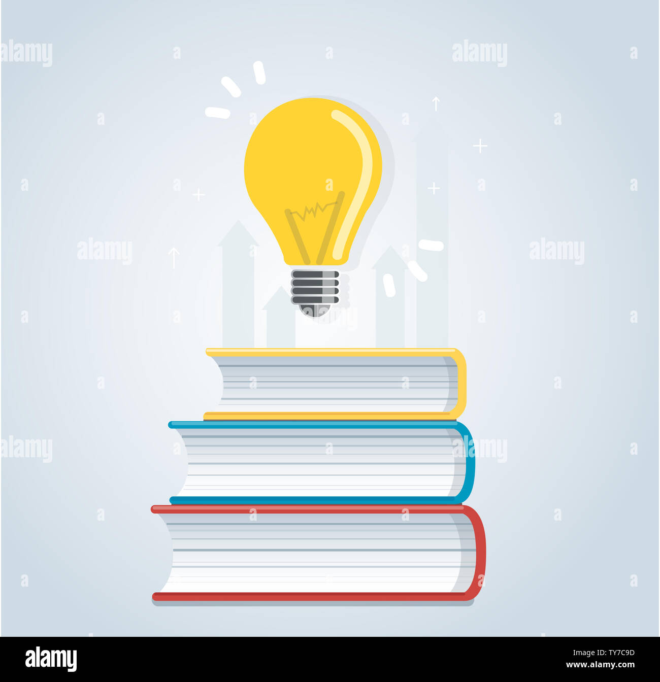 light bulb on books icon. education concepts Stock Photo - Alamy
