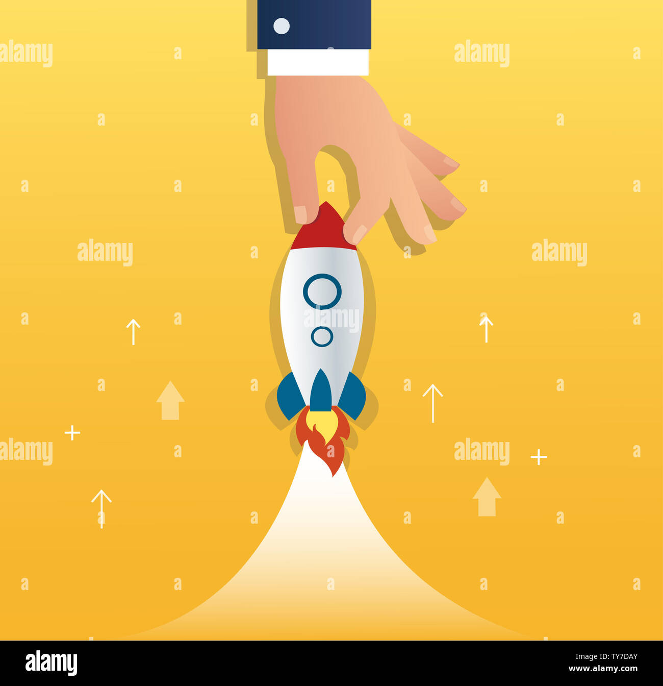 Hand holding rocket spaceship on hi-res stock photography and images ...