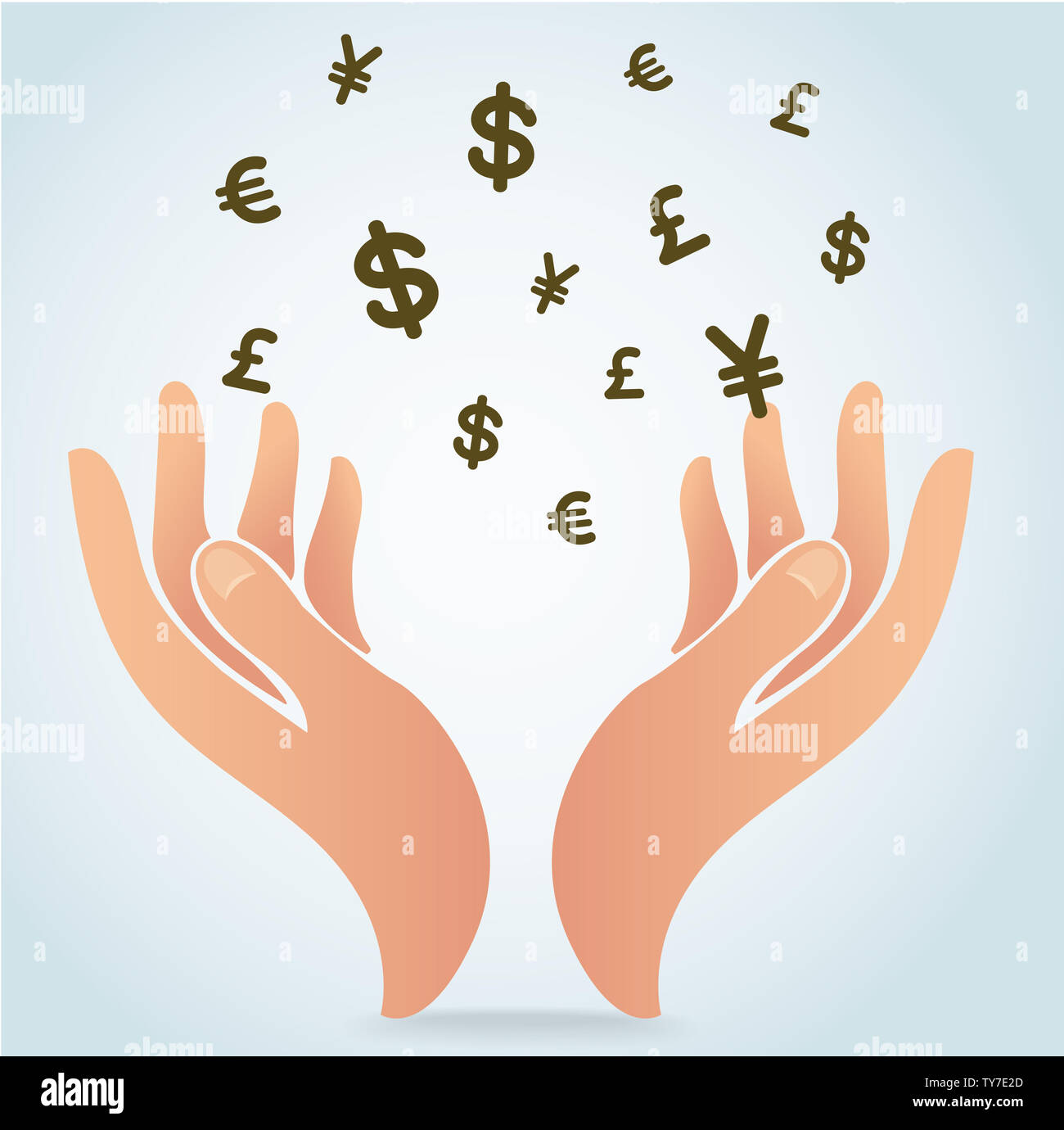 hand holding money symbol icon, business concept Stock Photo - Alamy