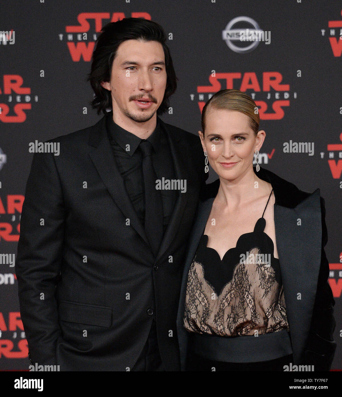 Cast member Adam Driver and his wife Joanne Tucker attend the premiere