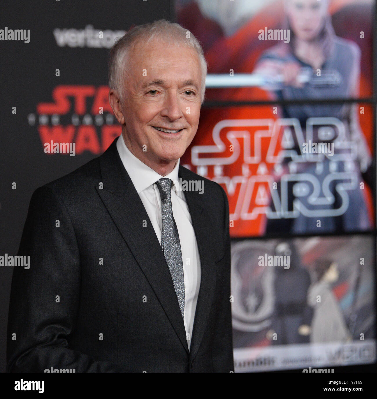 Cast member Anthony Daniels attends the premiere of the sci-fi motion picture fantasy 'Star Wars: The Last Jedi' at the Shrine Auditorium in Los Angeles on December 9, 2017. Storyline: Having taken her first steps into the Jedi world, Rey joins Luke Skywalker on an adventure with Leia, Finn and Poe that unlocks mysteries of the Force and secrets of the past.  Photo by Jim Ruymen/UPI Stock Photo