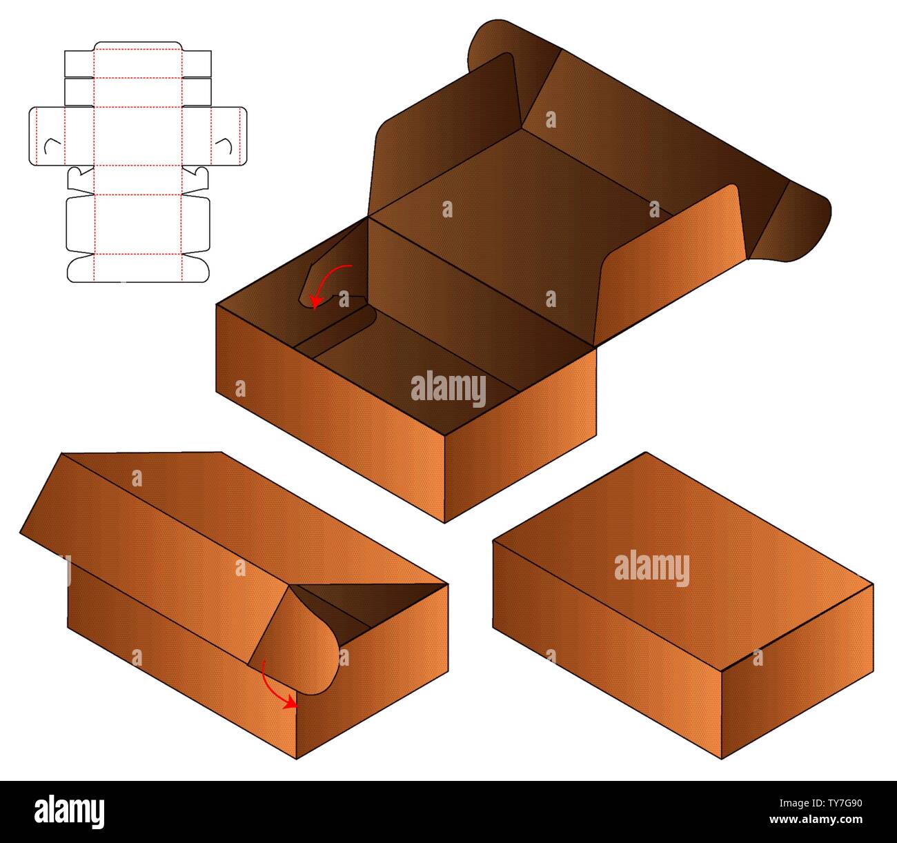 Box Packaging Die Cut Template Design. 3d Mock-up Stock Vector Image ...