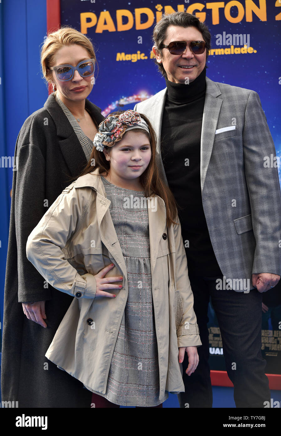 Lou Diamond Phillips (R), his wife Yvonne Boismier Phillips and their daughter Indigo Sanara attend the premiere of 'Paddington 2' at the Regency Village Theatre in Los Angeles, California on January 6, 2018. Photo by Christine Chew/UPI Stock Photo