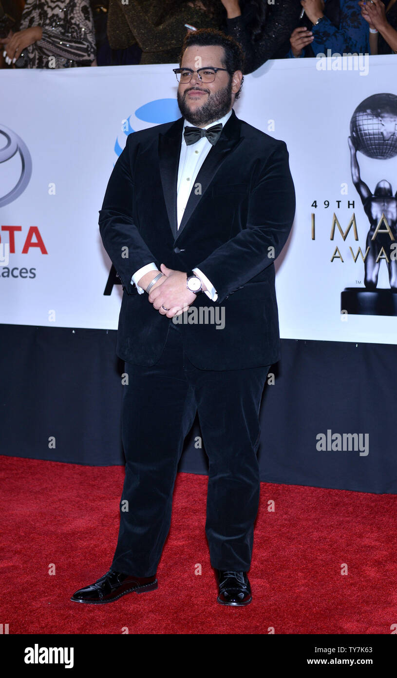 Josh Gad arrives for the 49th NAACP Image Awards at the Pasadena Civic Auditorium in Pasadena, California on January 15, 2018. The NAACP Image Awards celebrates the accomplishments of people of color in the fields of television, music, literature and film and also honors individuals or groups who promote social justice through creative endeavors. Photo by Christine Chew/UPI Stock Photo