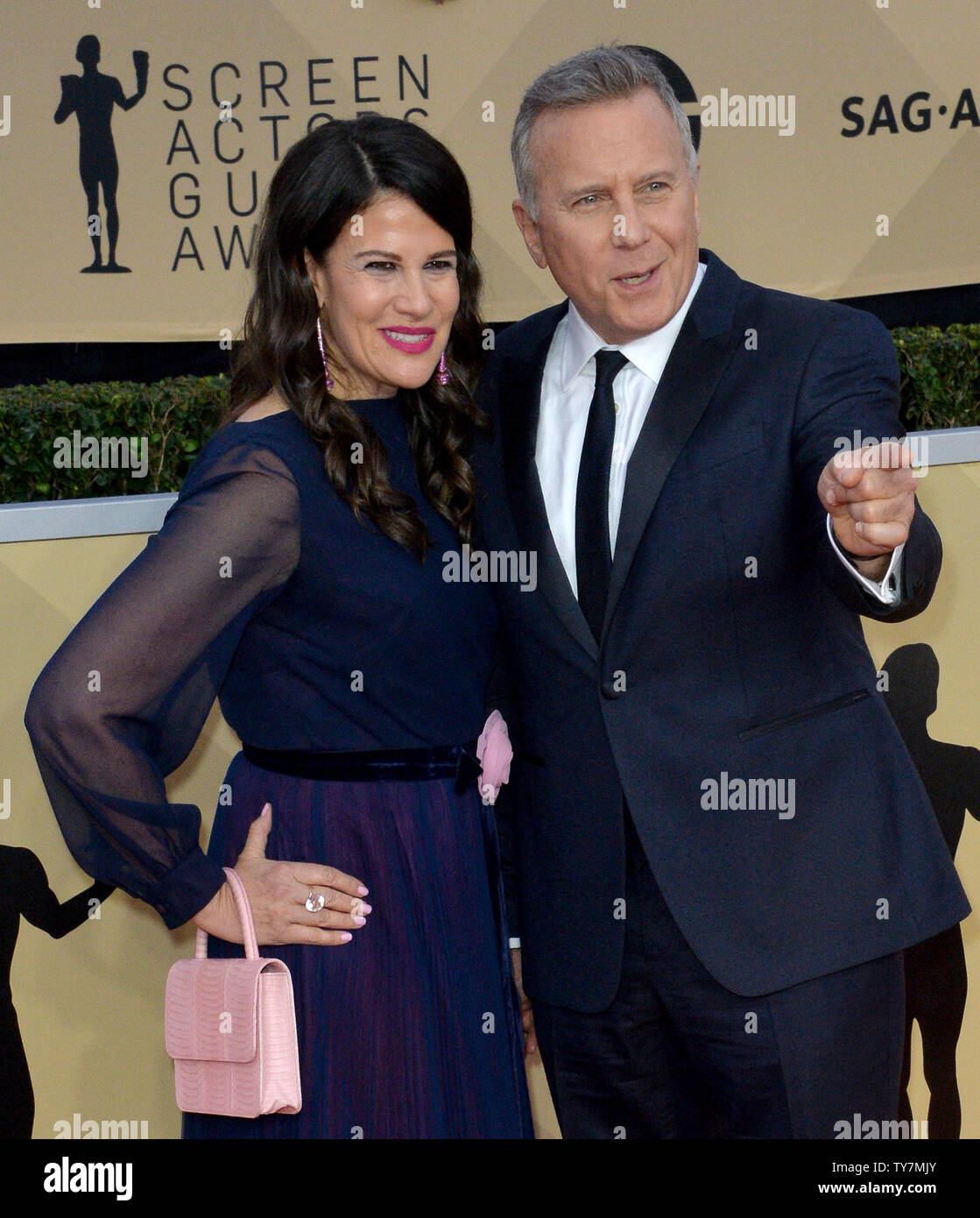 Paula Ravets and Paul Reiser arrive for the the 24th annual SAG Awards held at the Shrine Auditorium in Los Angeles on January 21, 2018. The Screen Actors Guild Awards will be broadcast live on TNT and TBS.  Photo by Jim Ruymen/UPI Stock Photo