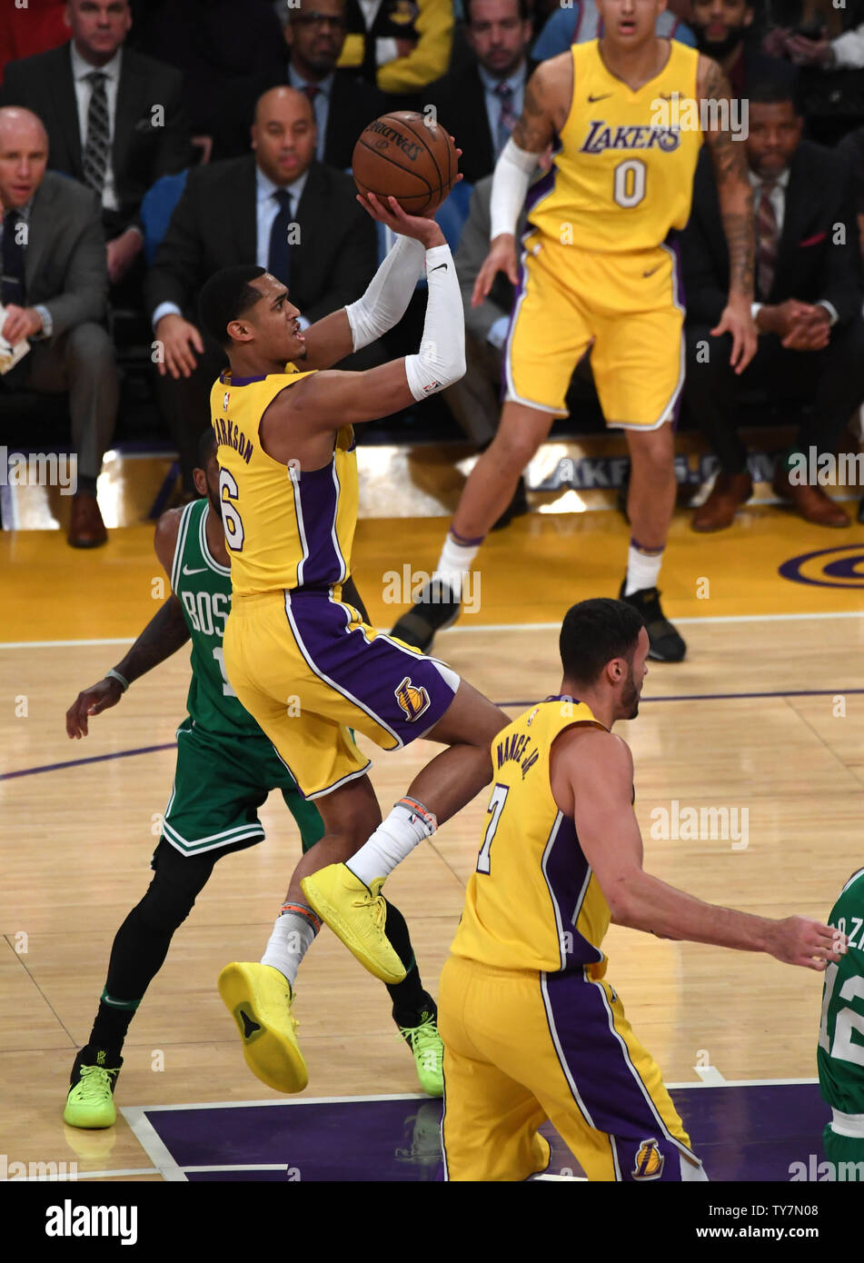 Lakers Jordan Clarkson against Celtics 