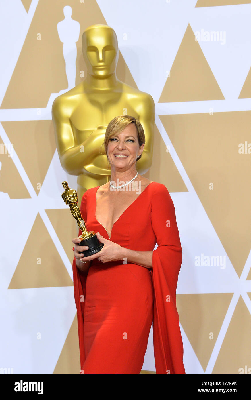 Actor Allison Janney, winner of the award for Best Supporting Actress ...