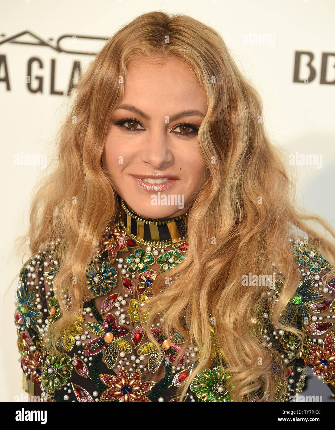Paulina Rubio arrives for the Elton John Aids Foundation's 26th annual