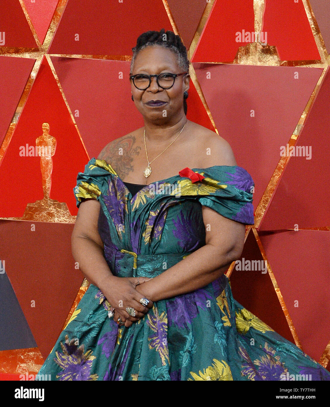Actor Whoopi Goldberg arrives on the red carpet for the 90th annual Academy Awards at the Dolby Theatre in the Hollywood section of Los Angeles on March 4, 2018.    Photo by Jim Ruymen/UPI Stock Photo
