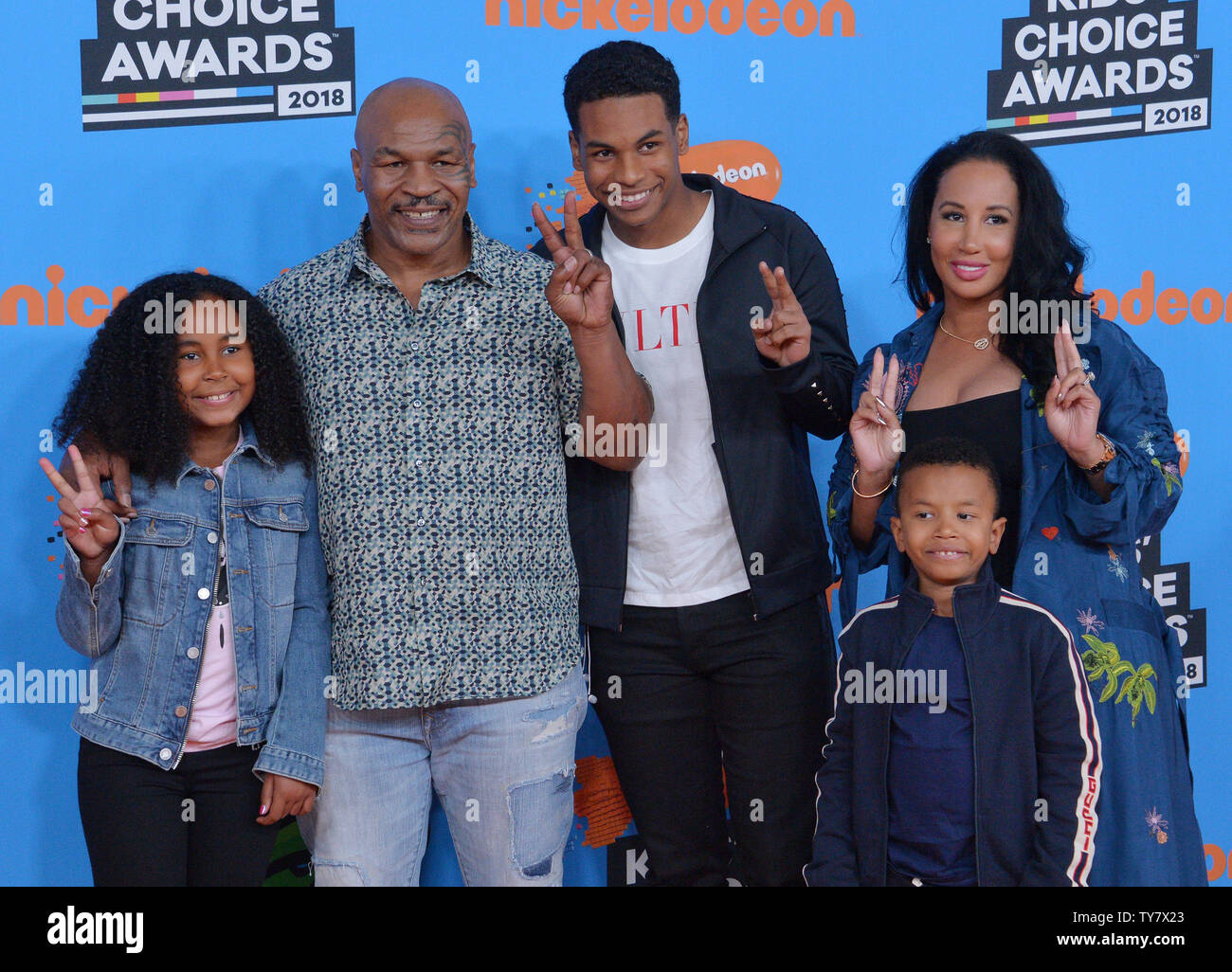 Milan Tyson, Mike Tyson, Miguel Leon Tyson, Morocco Tyson (front) and Lakiha Spicer (LR) arrive Milan Tyson, Mike Tyson, Miguel Leon Tyson, Morocco Tyson (front) and Lakiha Spicer (LR) arrive