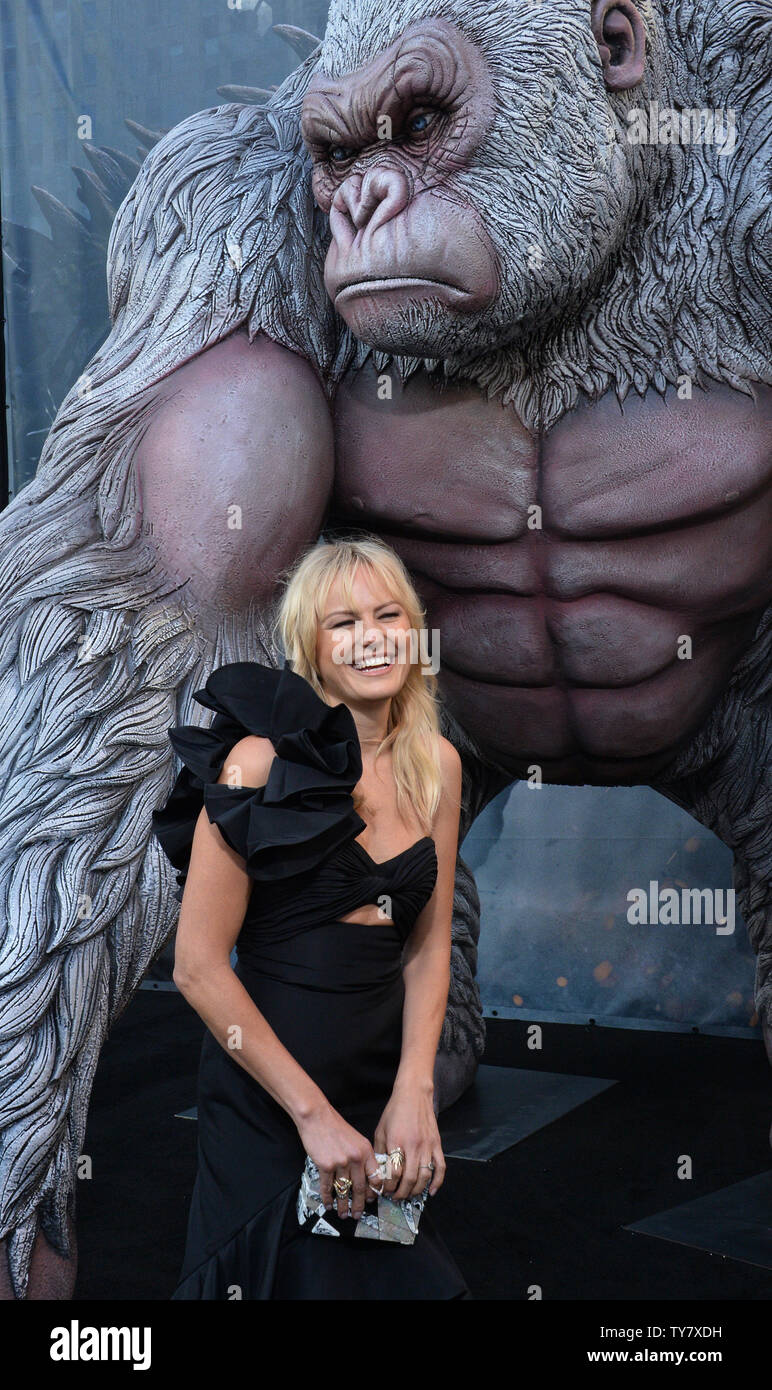 Cast member Malin Akerman attends the premiere of the sci-fi motion picture 'Rampage' at the Microsoft Theater in downtown Los Angeles on April 4, 2018. Storyline: The film follows a primatologist who must team-up with George, an albino gorilla who turns into a raging creature of enormous size following a rogue experiment, in order to stop an invasion of monsters.  Photo by Jim Ruymen/UPI Stock Photo