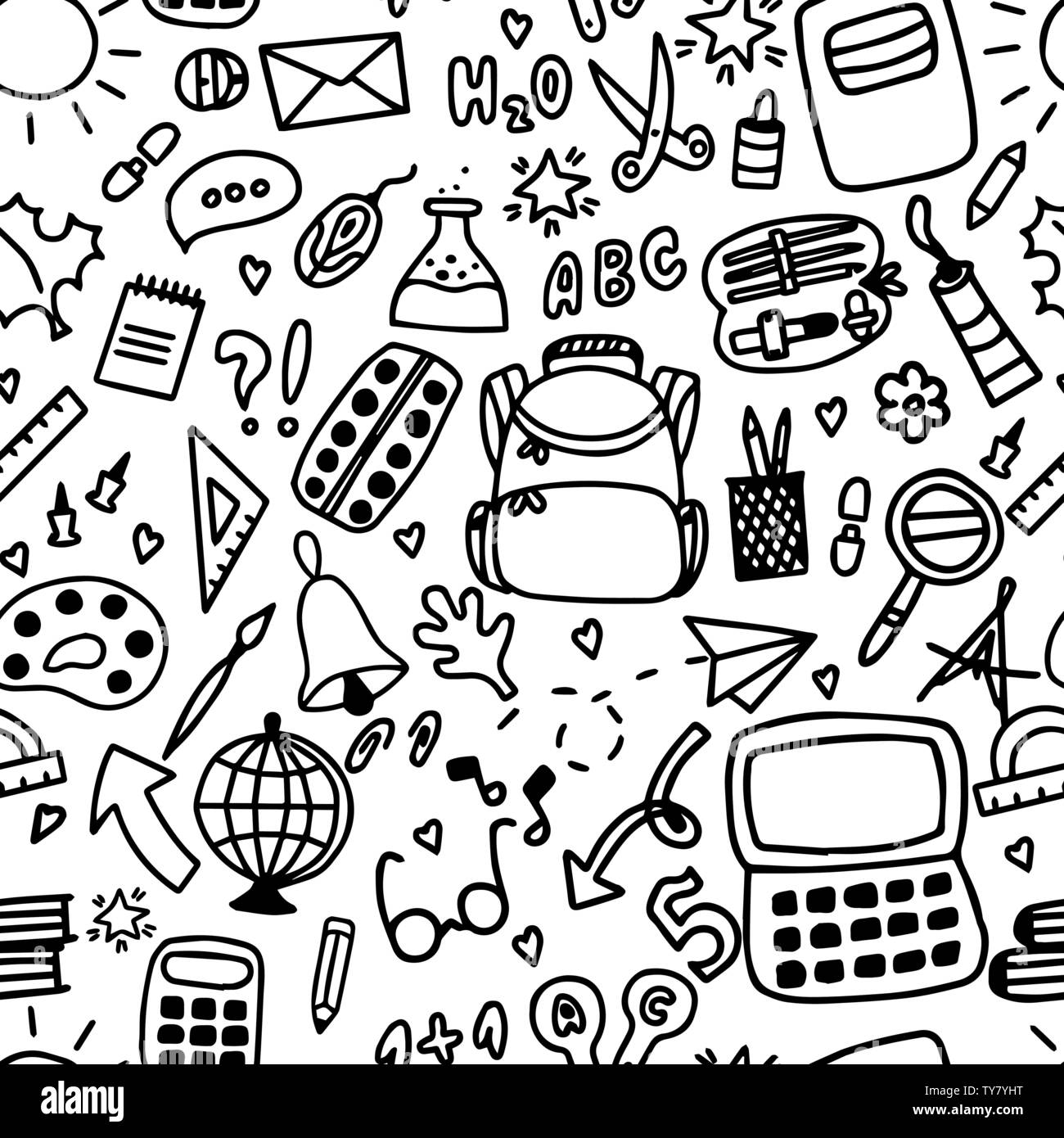 Seamless Pattern With School Supplies Doodle Style Back To School Background Stock Vector Image Art Alamy Seamless Pattern With School Supplies Doodle Style Back To School Background Stock Vector Image Art Alamy