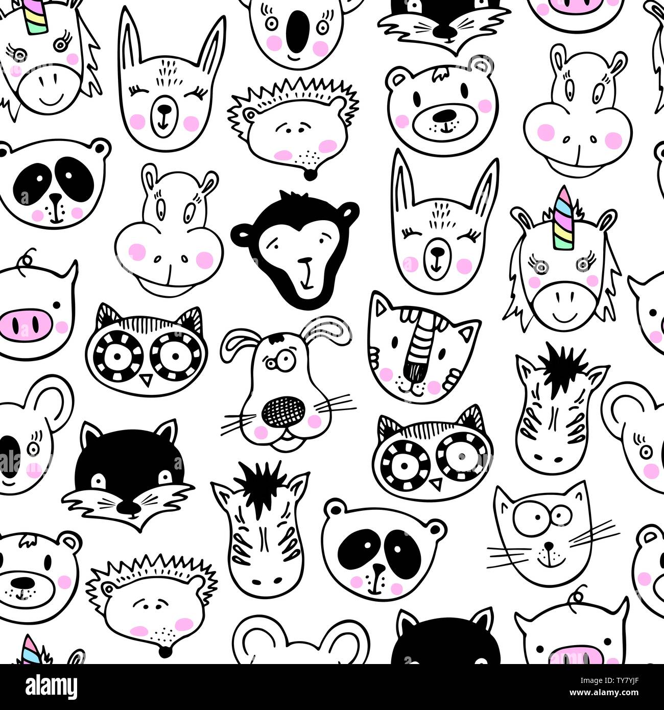 Seamless pattern with cute animals. Can be used for school books and drawing poster, T-shirt Print and cartoon character Stock Vector Image & Art - Alamy Seamless pattern with cute animals. Can be used for school books and drawing poster, T-shirt Print and cartoon character Stock Vector Image & Art - Alamy