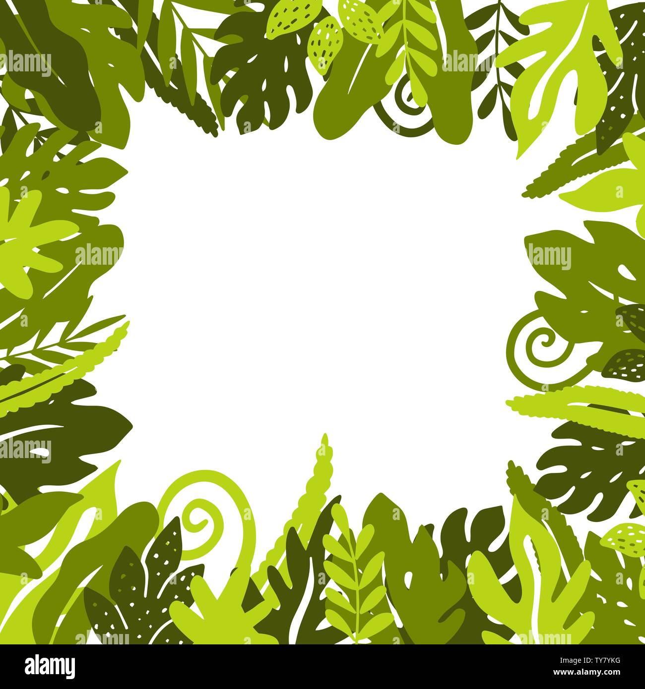 Tropical background with palm leaves. Jungle Stock Vector Image & Art ...