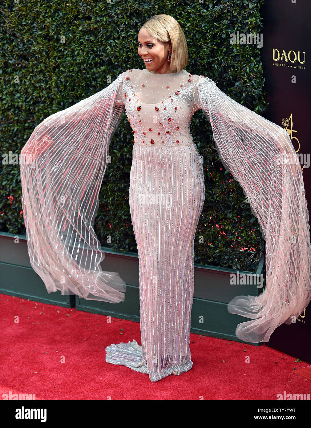 Deborah Cox arrives on the red carpet for the 45th Annual Daytime Emmy Awards at the Pasadena Civic Auditorium in Pasadena, California on April 29, 2018. Photo by Chris Chew/UPI Stock Photo