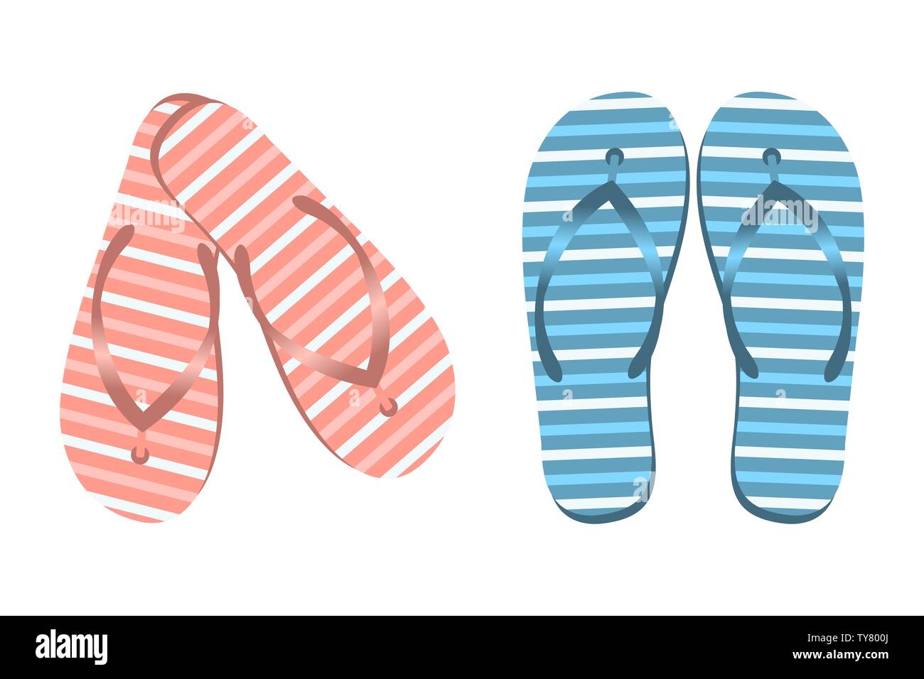 Flip flops set. Flat design. Vector illustration Stock Vector Image ...