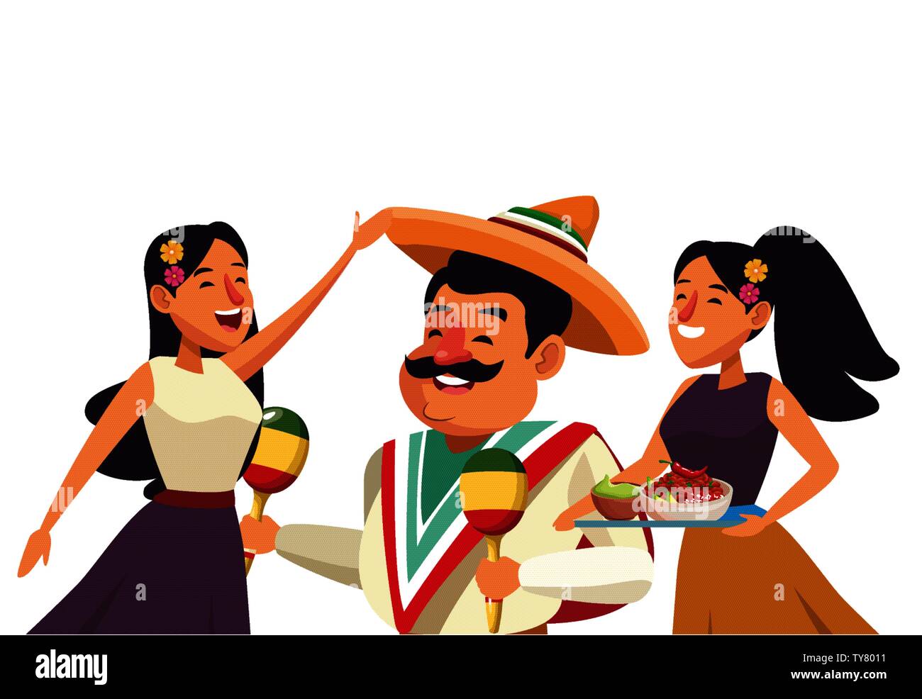 mexican traditional culture icon cartoon Stock Vector