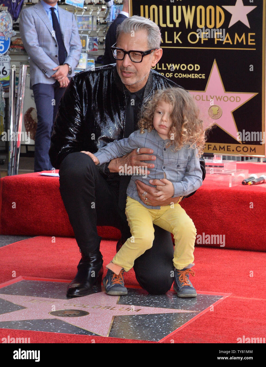 Actor Jeff Goldblum is joined by his son Charlie Ocean Goldblum during