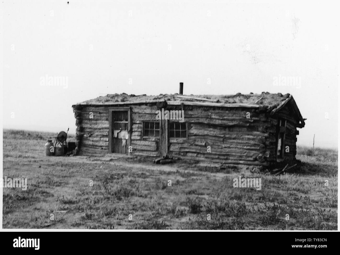 Log House With A Sod Roof Stock Photo 257719189 Alamy