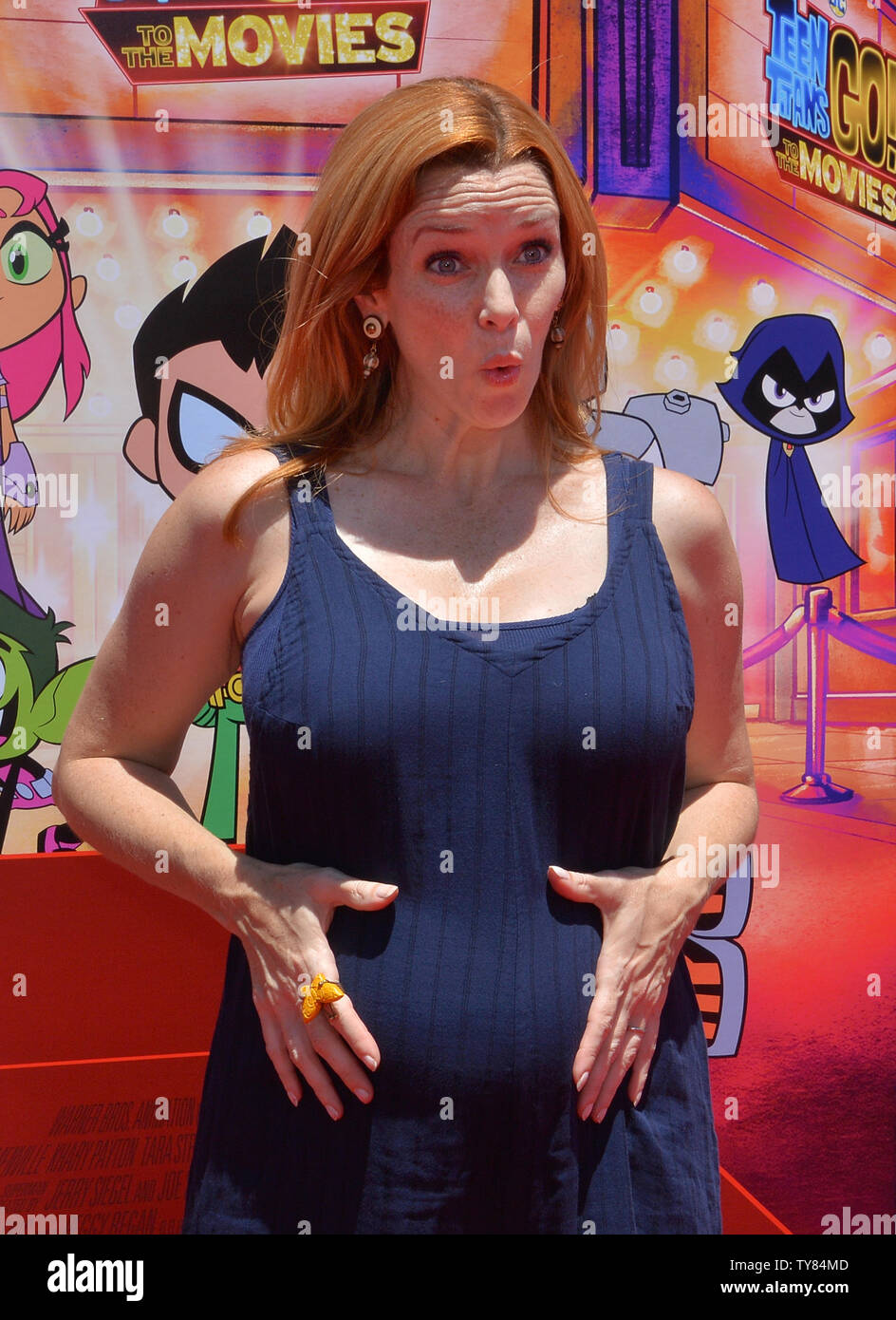 Actress Annie Wersching attends the premiere of the animated sci-fi motion picture 'Teen Titans Go! To the Movies' at the TCL Chinese Theatre in the Hollywood section of Los Angeles on July 22, 2018. Storyline: A villain's maniacal plan for world domination sidetracks five teenage superheroes who dream of Hollywood stardom.  Photo by Jim Ruymen/UPI Stock Photo