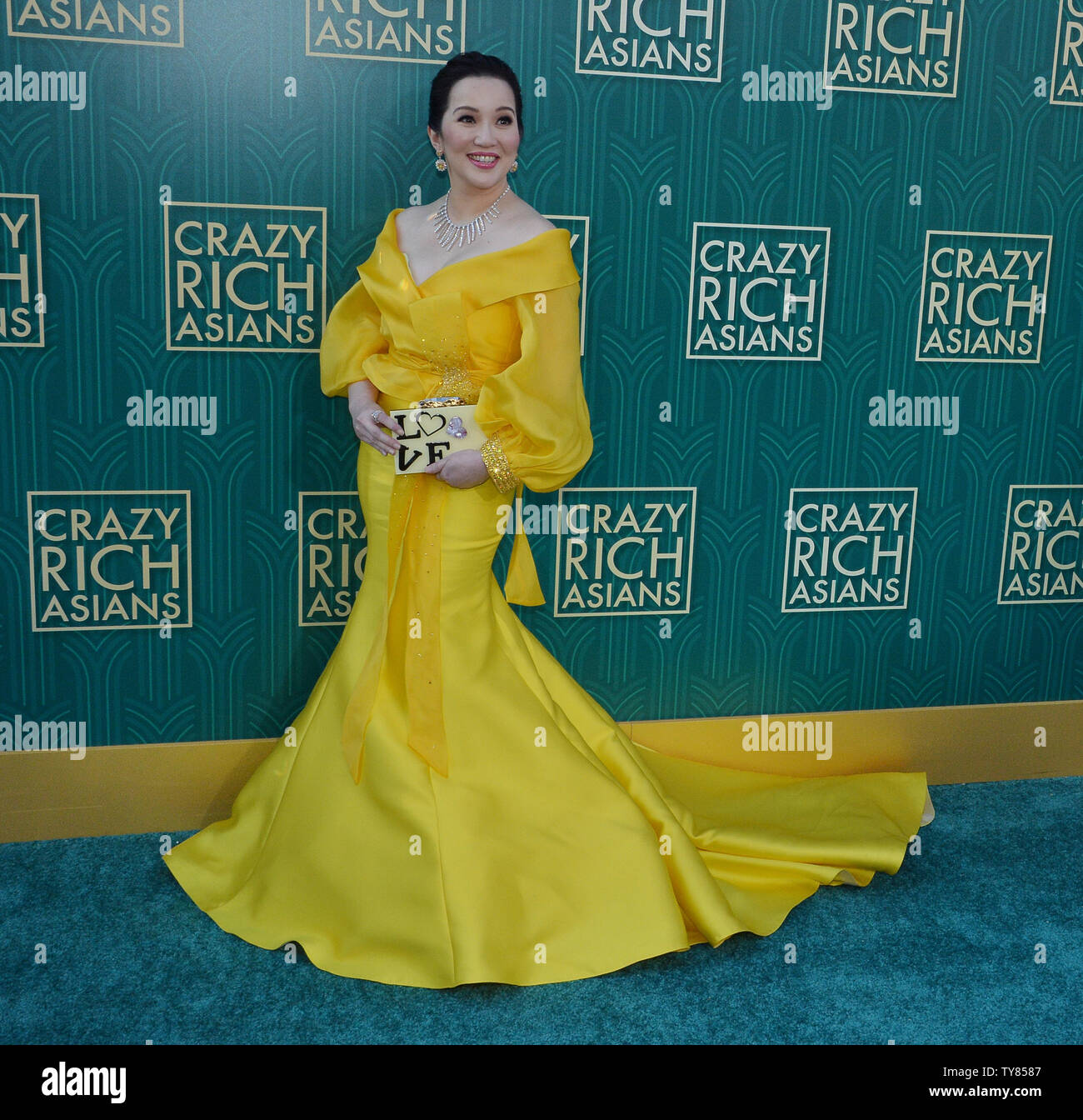 rachel chu gold dress Cast member Kris Aquino attends the premiere of the motion picture comedy  