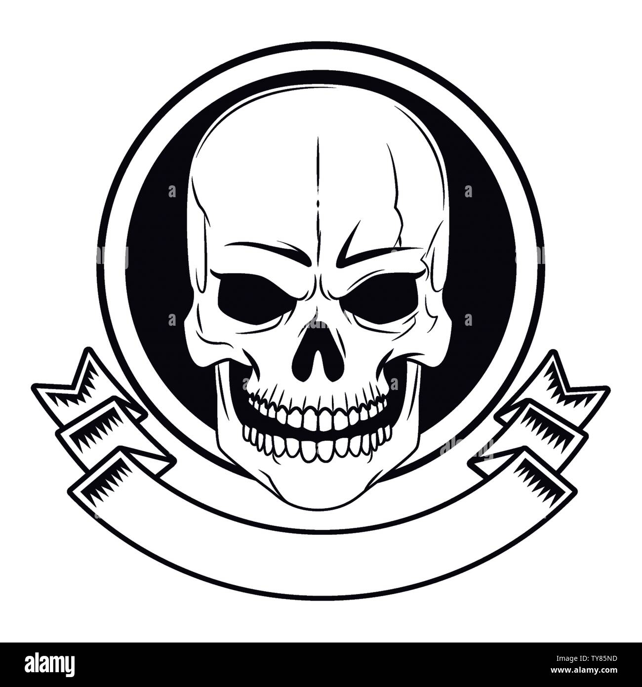skull head drawn tattoo icon Stock Vector Image & Art - Alamy