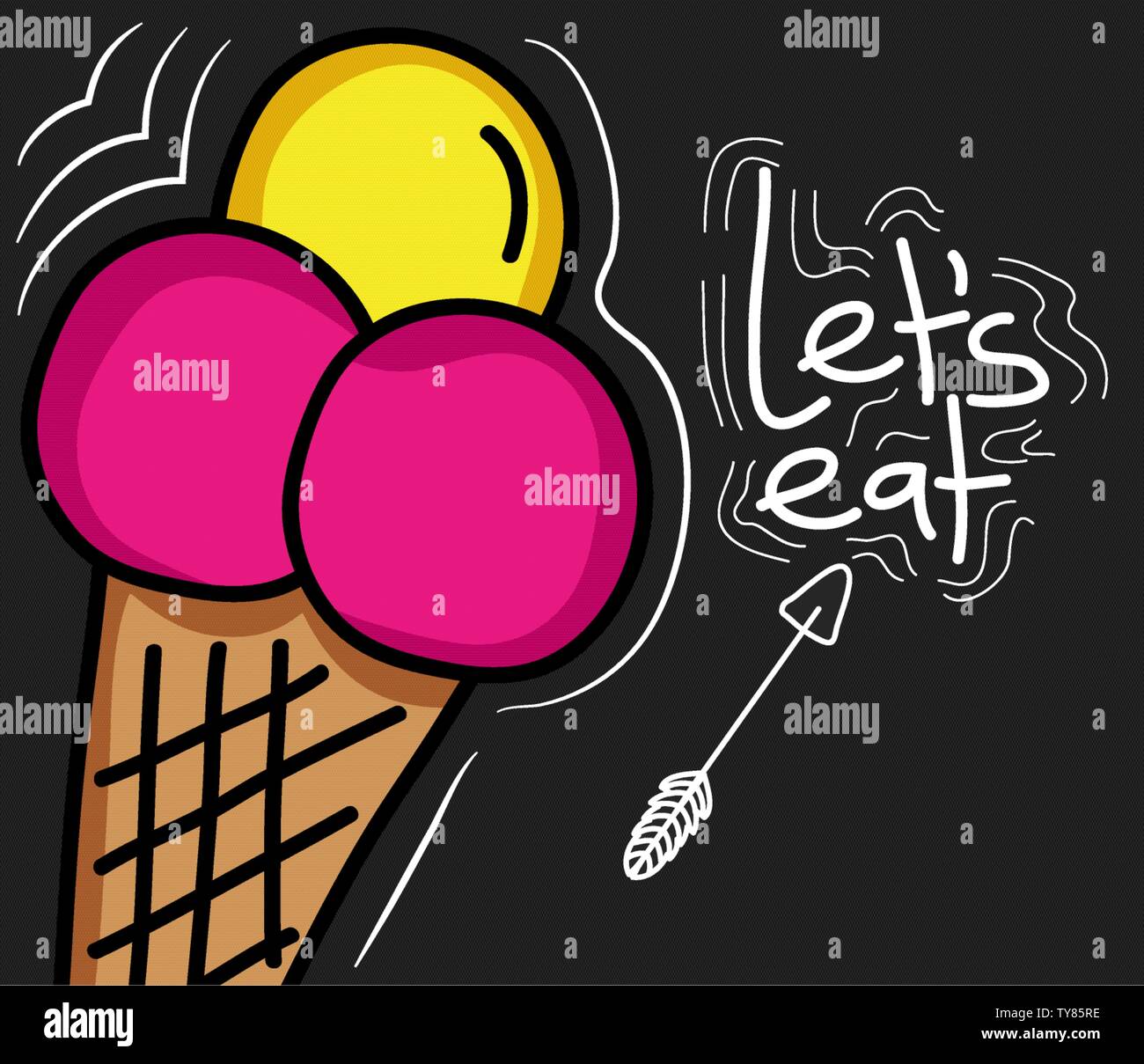 sweet ice cream cone icon vector illustration design Stock Vector Image ...
