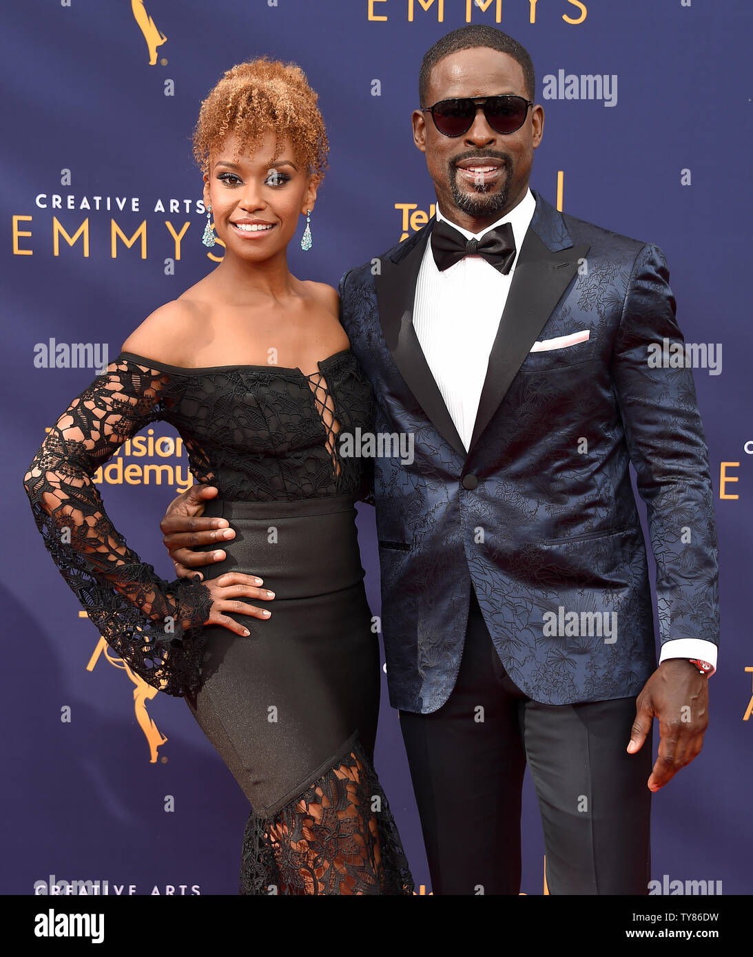 (L-R) Actor Sterling K. Brown and wife Ryan Michelle Bathe attend the