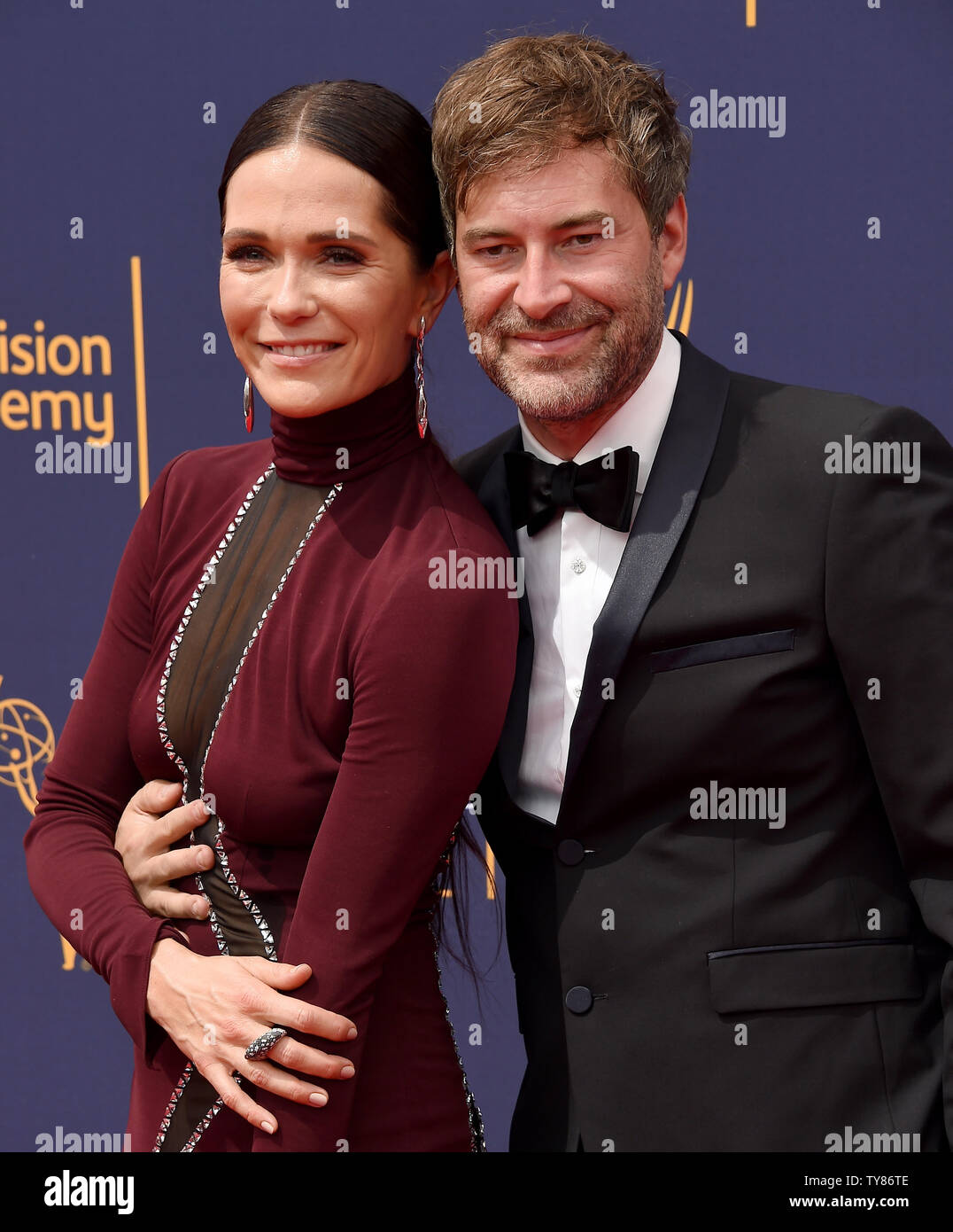 (L-R) Actress Katie Aselton and husband Mark Duplass attend the