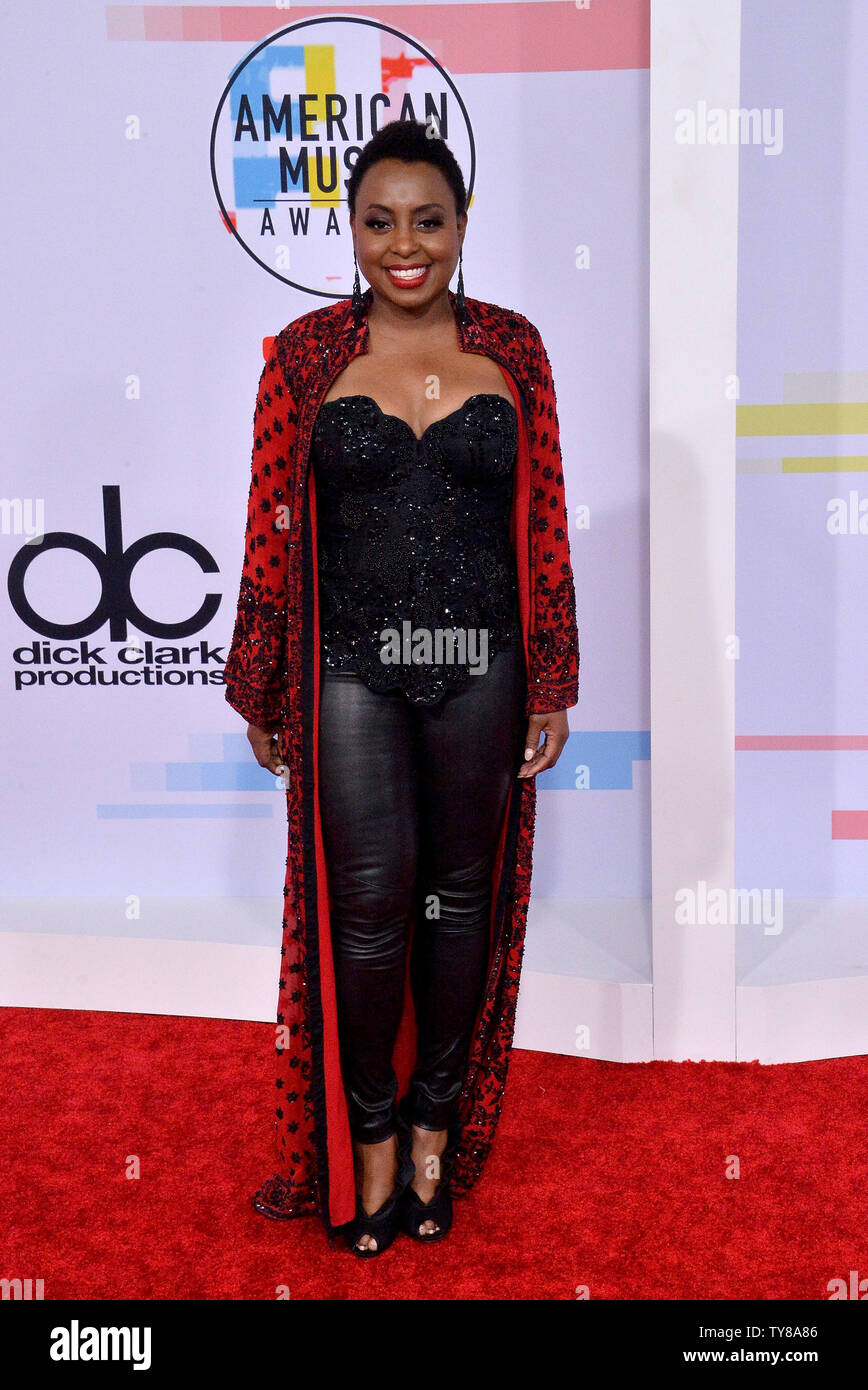 Singer Ledisi arrives for the 46th annual American Music Awards at the