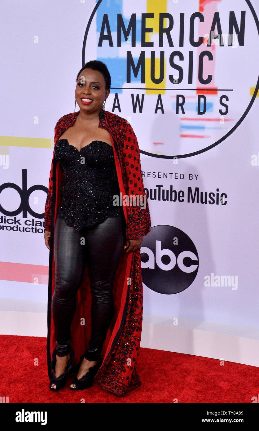 Singer Ledisi arrives for the 46th annual American Music Awards at the