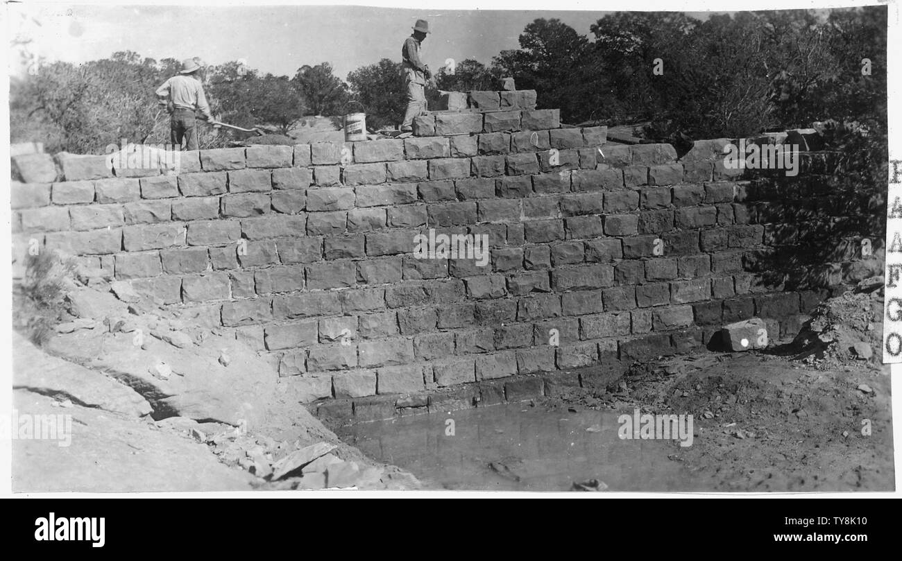 Masonry dam constructed in summer buck pasture under 1943 AAA program ...