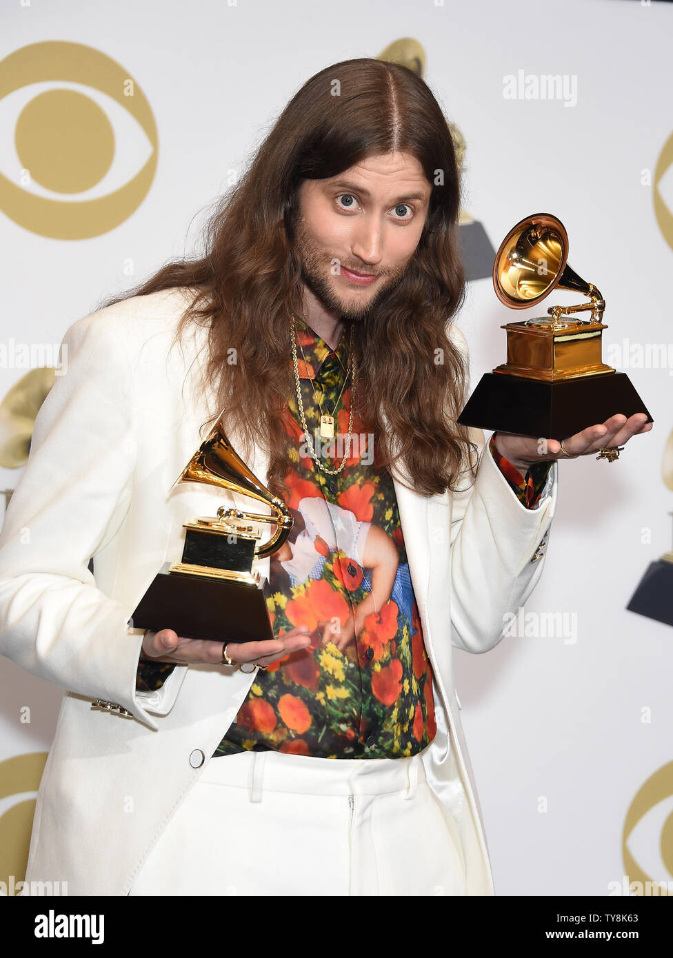 Ludwig Göransson appears backstage with his award for his awards for Song of the Year for 'This is America' and Best Score Soundtrack for ' Black Panther,' during the 61st annual Grammy Awards held at Staples Center in Los Angeles on February 10, 2019.  Photo by Gregg DeGuire/UPI Stock Photo