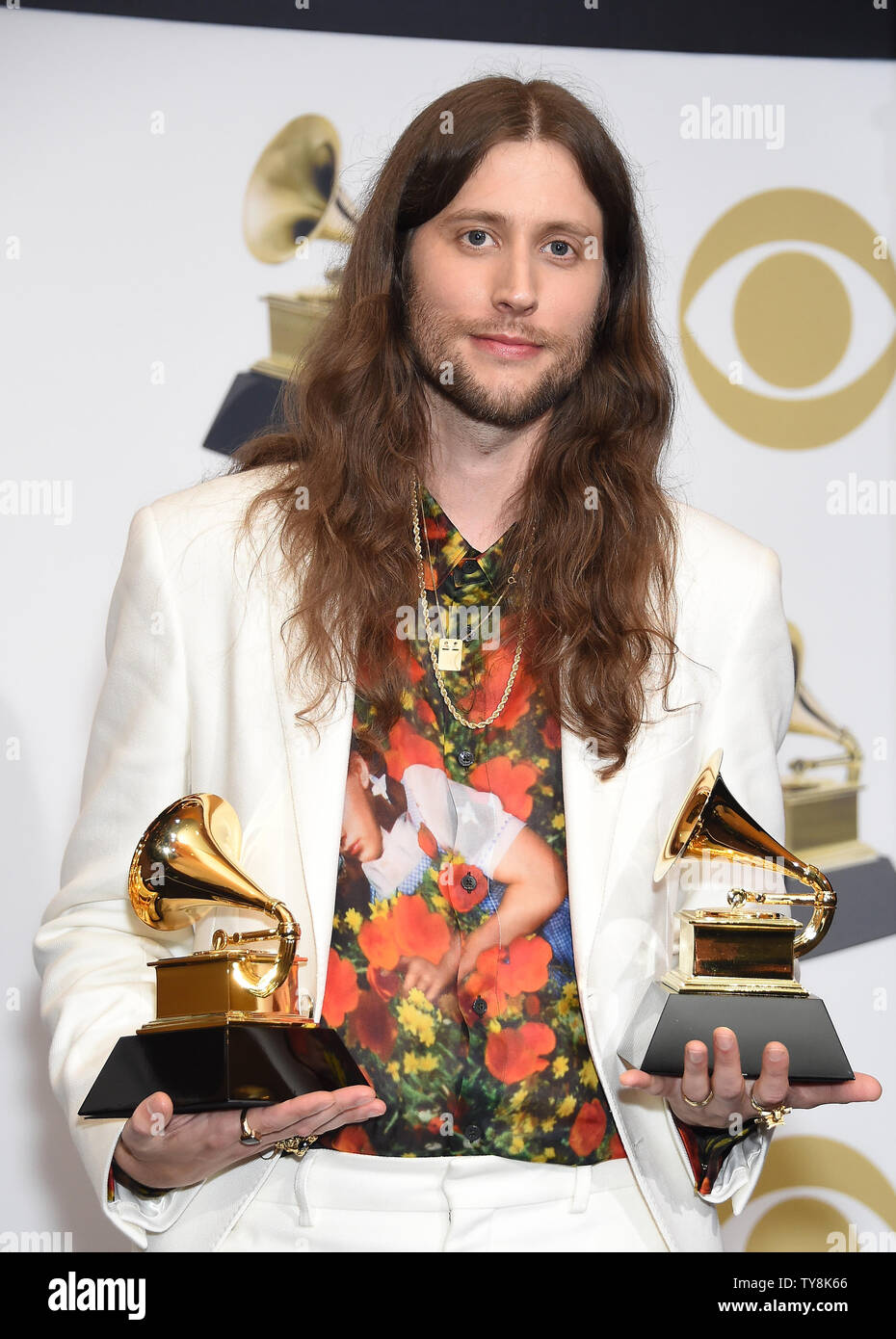 Ludwig Göransson appears backstage with his award for his awards for Song of the Year for 'This is America' and Best Score Soundtrack for ' Black Panther,' during the 61st annual Grammy Awards held at Staples Center in Los Angeles on February 10, 2019.  Photo by Gregg DeGuire/UPI Stock Photo