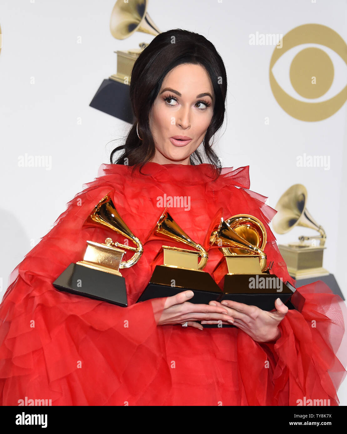 Kacey Musgraves Appears Backstage With Her Awards For Best Country