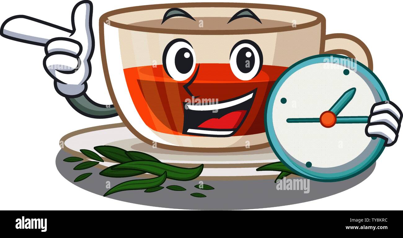 With clock darjeeling tea in the mascot shape Stock Vector Image & Art ...