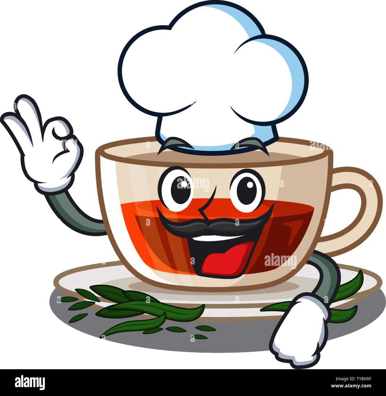 Chef darjeeling tea in the mascot shape Stock Vector