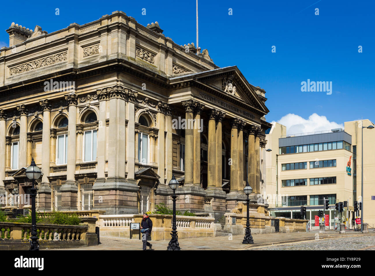 The Country Sessions House, William Brown Street, Liverpool. The County Sessions House was built between 1882 and 1884 to house the Quarter Sessions. Stock Photo