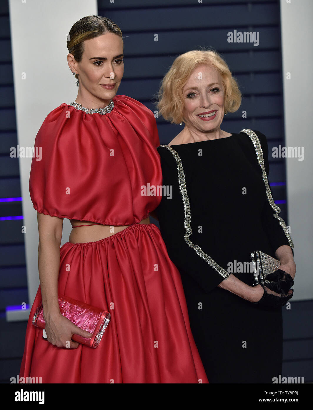 Sarah Paulson (L) and Holland Taylor arrive for the Vanity Fair Oscar ...