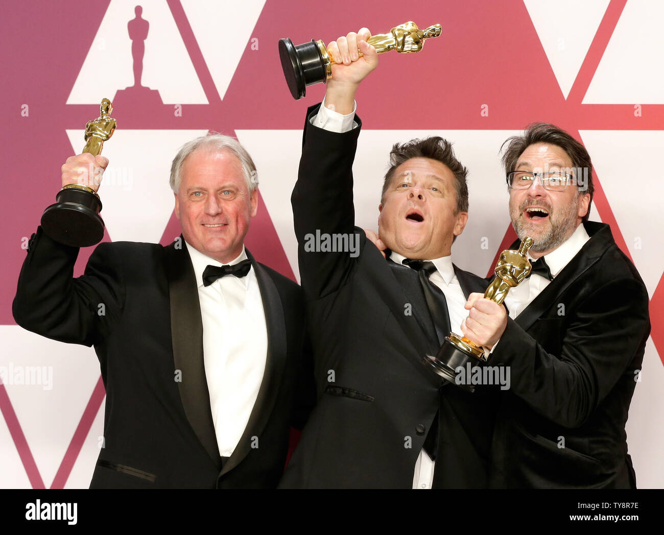 (LR) Paul Massey, Tim Cavagin and John Casali, winners of the award