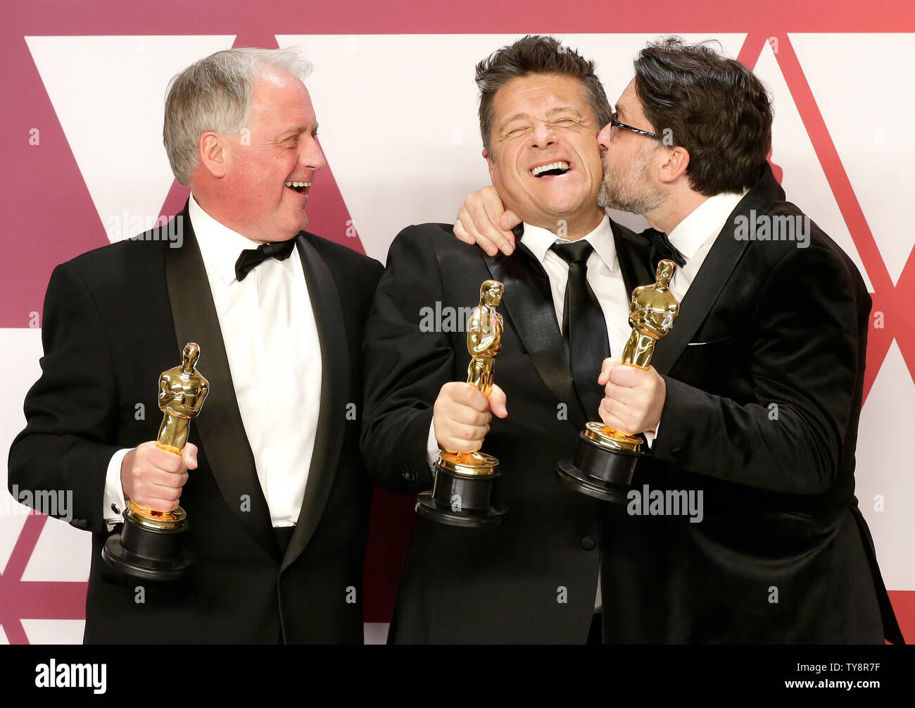 (LR) Paul Massey, Tim Cavagin and John Casali, winners of the award