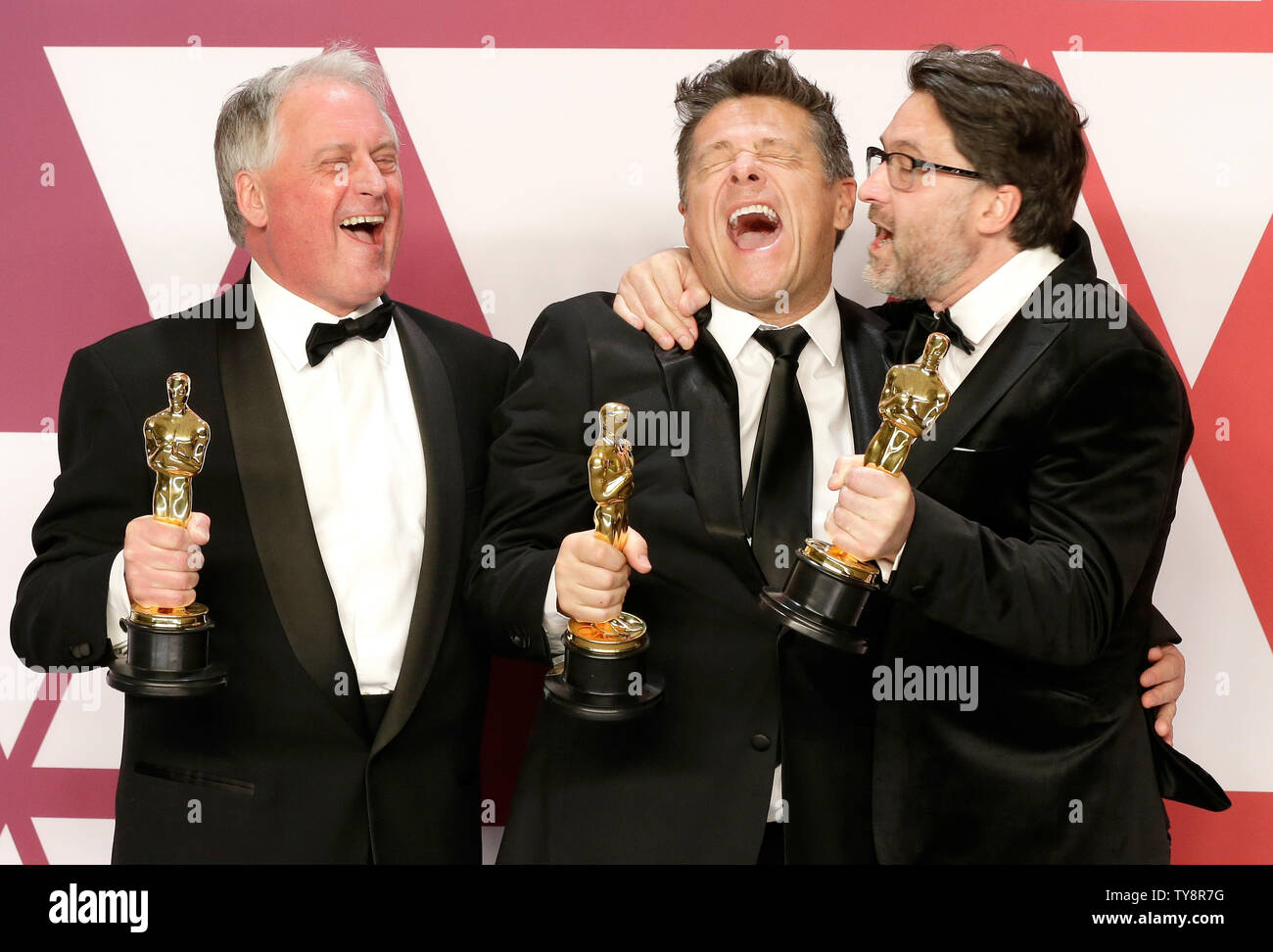 (LR) Paul Massey, Tim Cavagin and John Casali, winners of the award