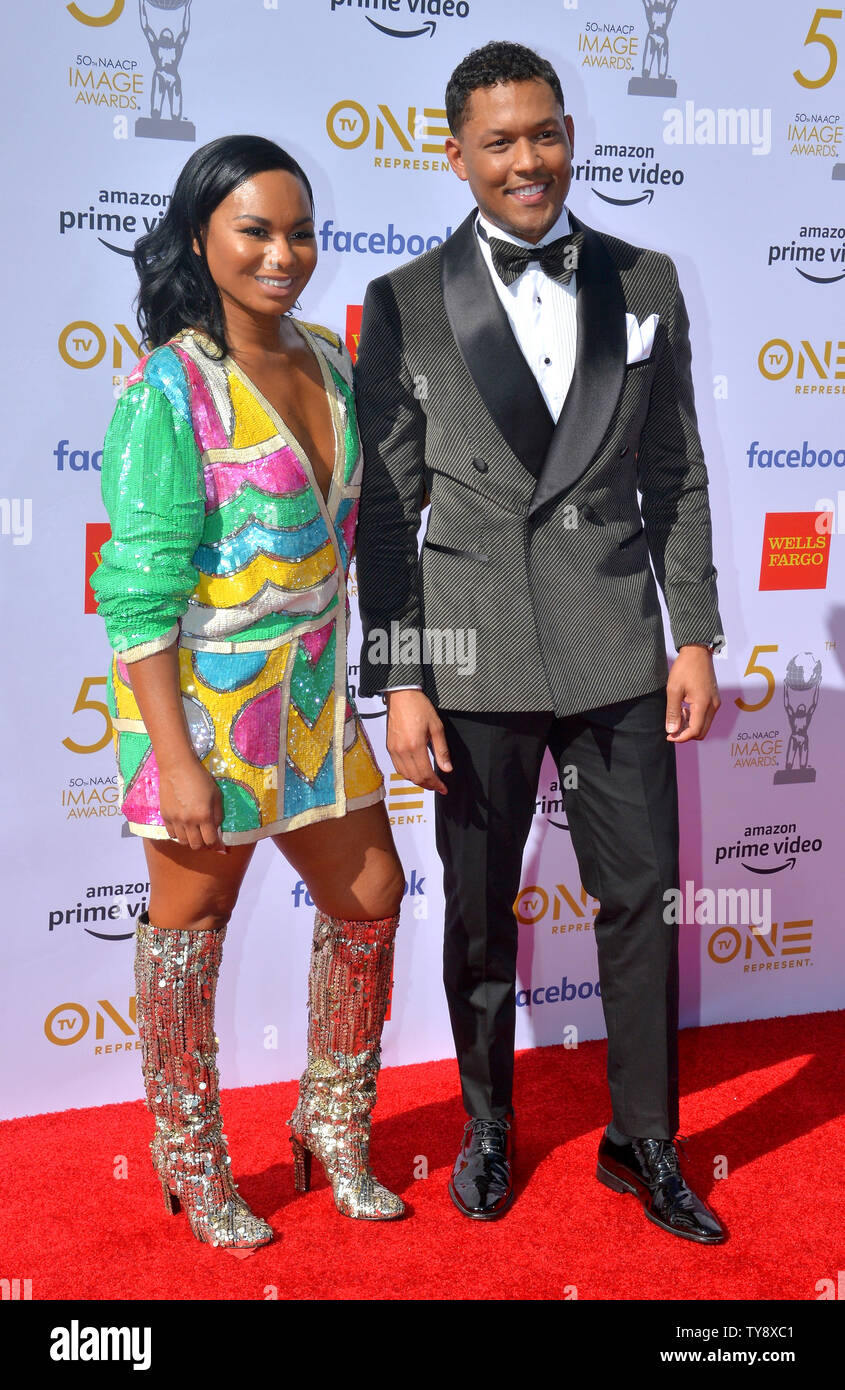 Chyna Layne and Curtis Hamilton arrive for the 50th annual NAACP Image