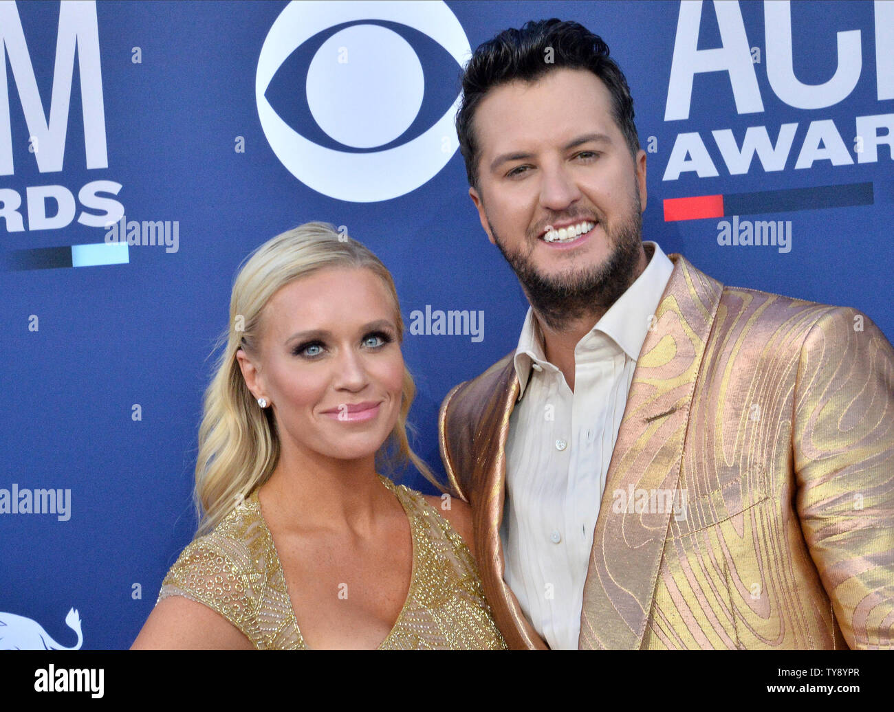 Caroline Boyer and Luke Bryan attend the 54th annual Academy of Country