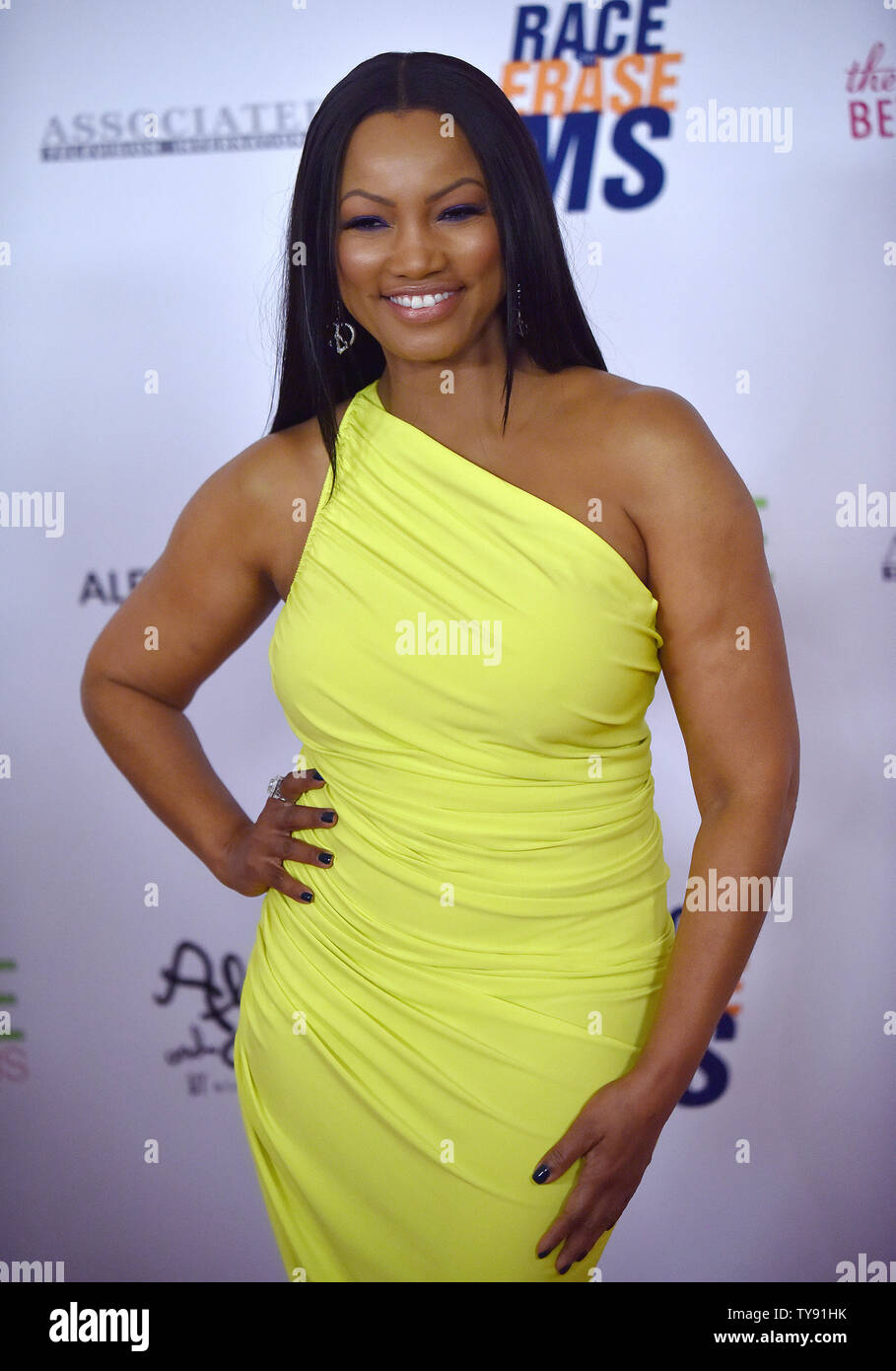 Garcelle Beauvais arrives on the orange carpet for the 26th Annual Race to Erase MS Gala at the Beverly Hilton hotel in Beverly Hills, California on May 10, 2019. Photo by Chris Chew/UPI Stock Photo