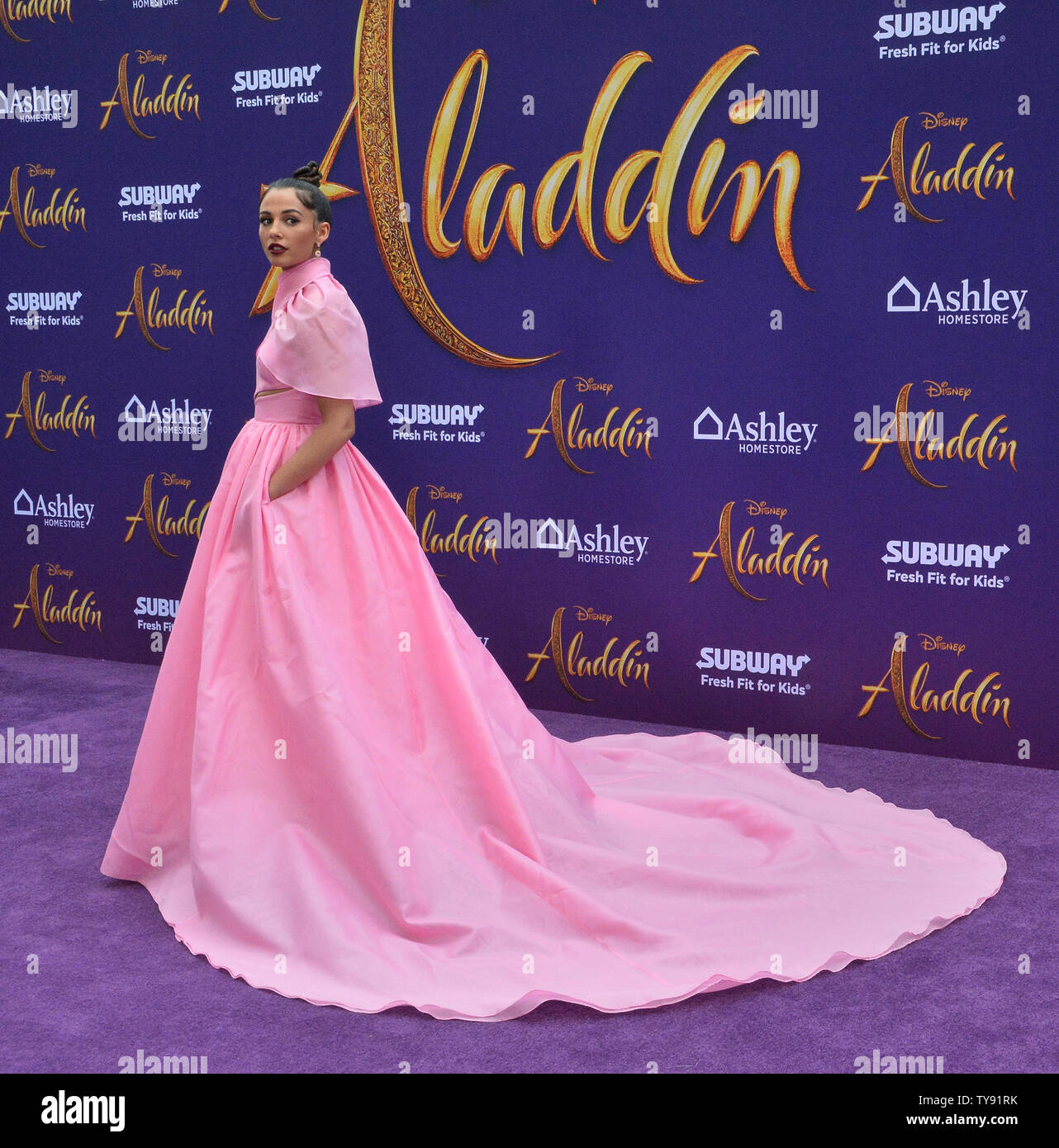 Cast member Naomi Scott attends the premiere of the motion picture fantasy " Aladdin" at the El Capitan Theatre in the Hollywood section of Los Angeles  on May 21, 2019. Storyline: A kindhearted