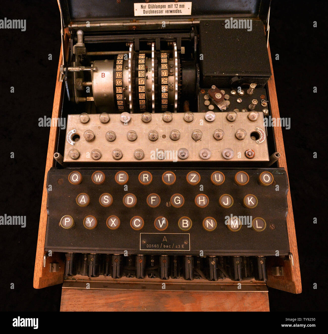A rare three-cipher rotor design Enigma machine (M3) used by the Germans  during World War II (pictured) will be auctioned online on May 30, 2019.  Germany used the Enigma machine from 1934