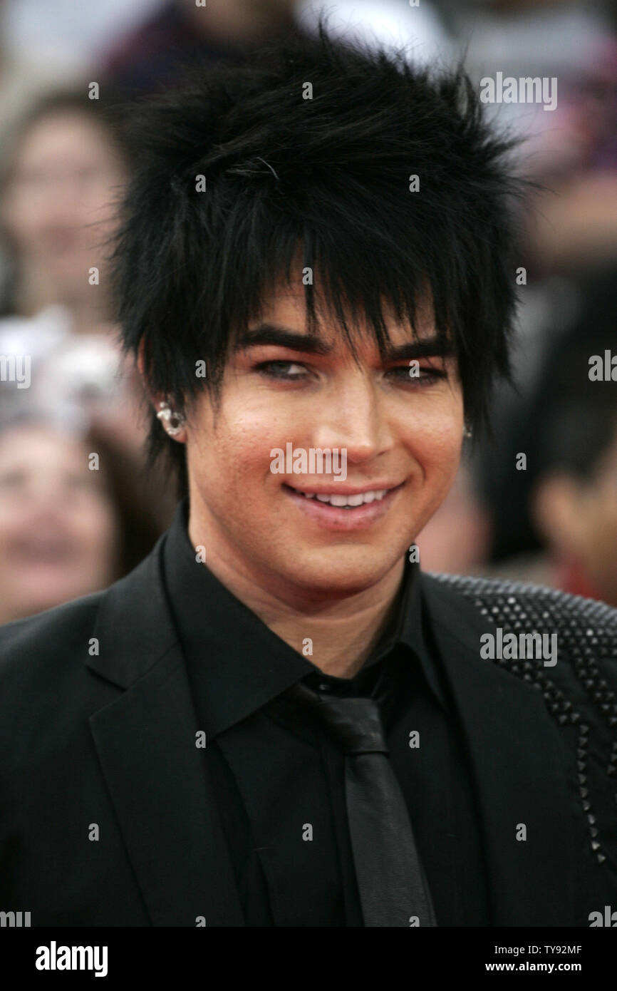 Singer Adam Lambert  attends the premiere of 'This Is It', at NokiaTheatre in Los Angles on October 27, 2009. The film is a compilation of interviews, rehearsals and backstage footage of Michael Jackson as he prepared for his series of sold-out shows in London.   UPI/Jonathan Alcorn Stock Photo